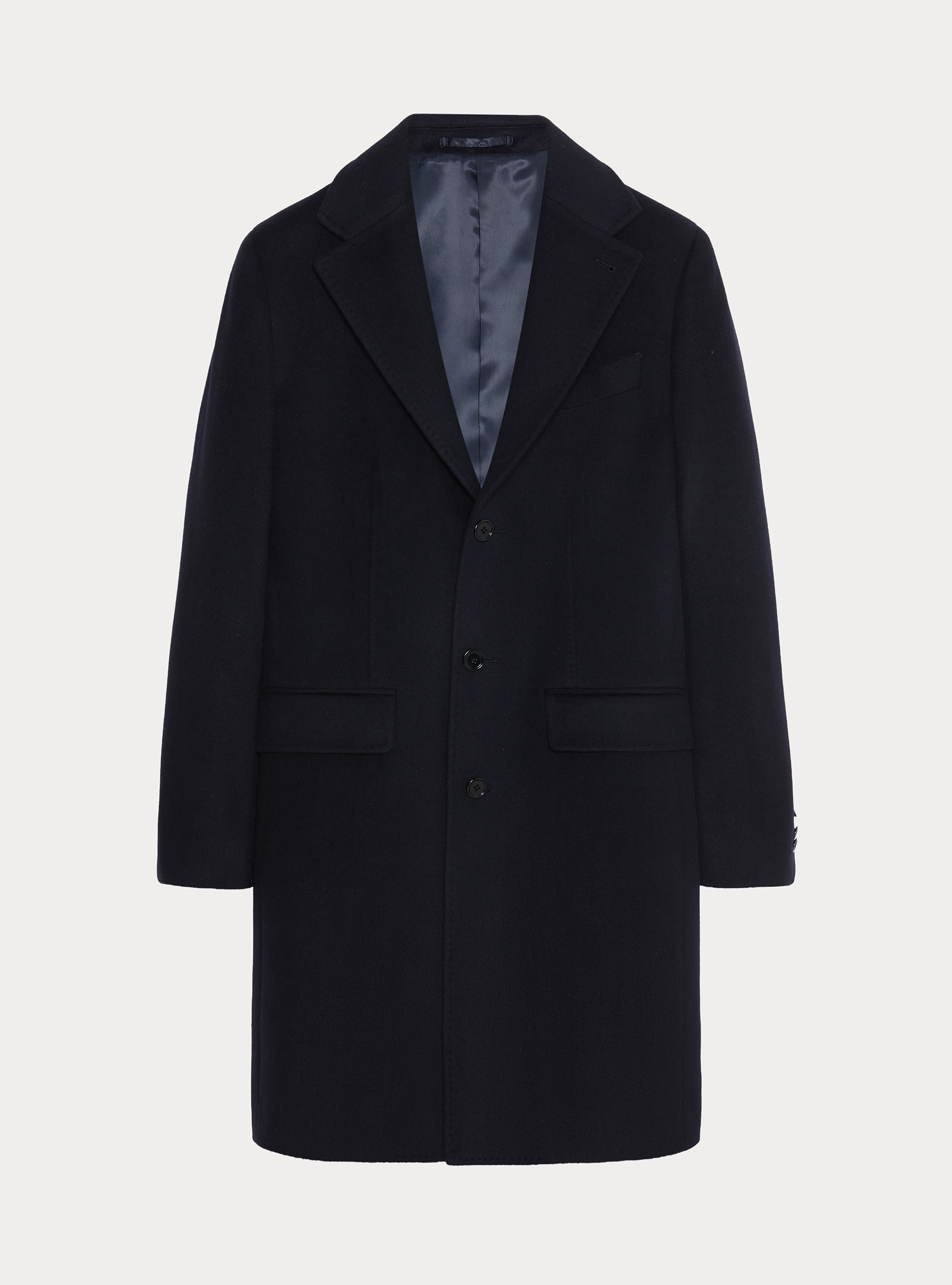 Cappotto monopetto in lana cashmere, BLU NAVY