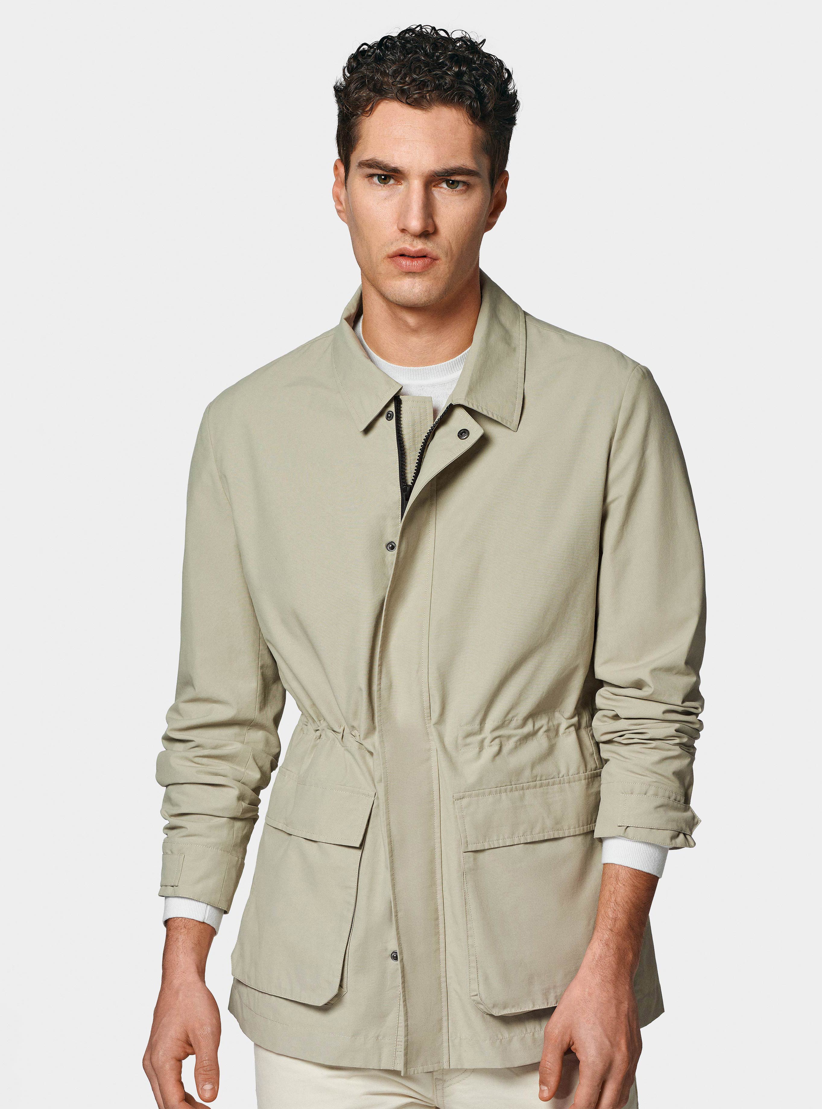 Field jacket in misto cotone nylon, SABBIA