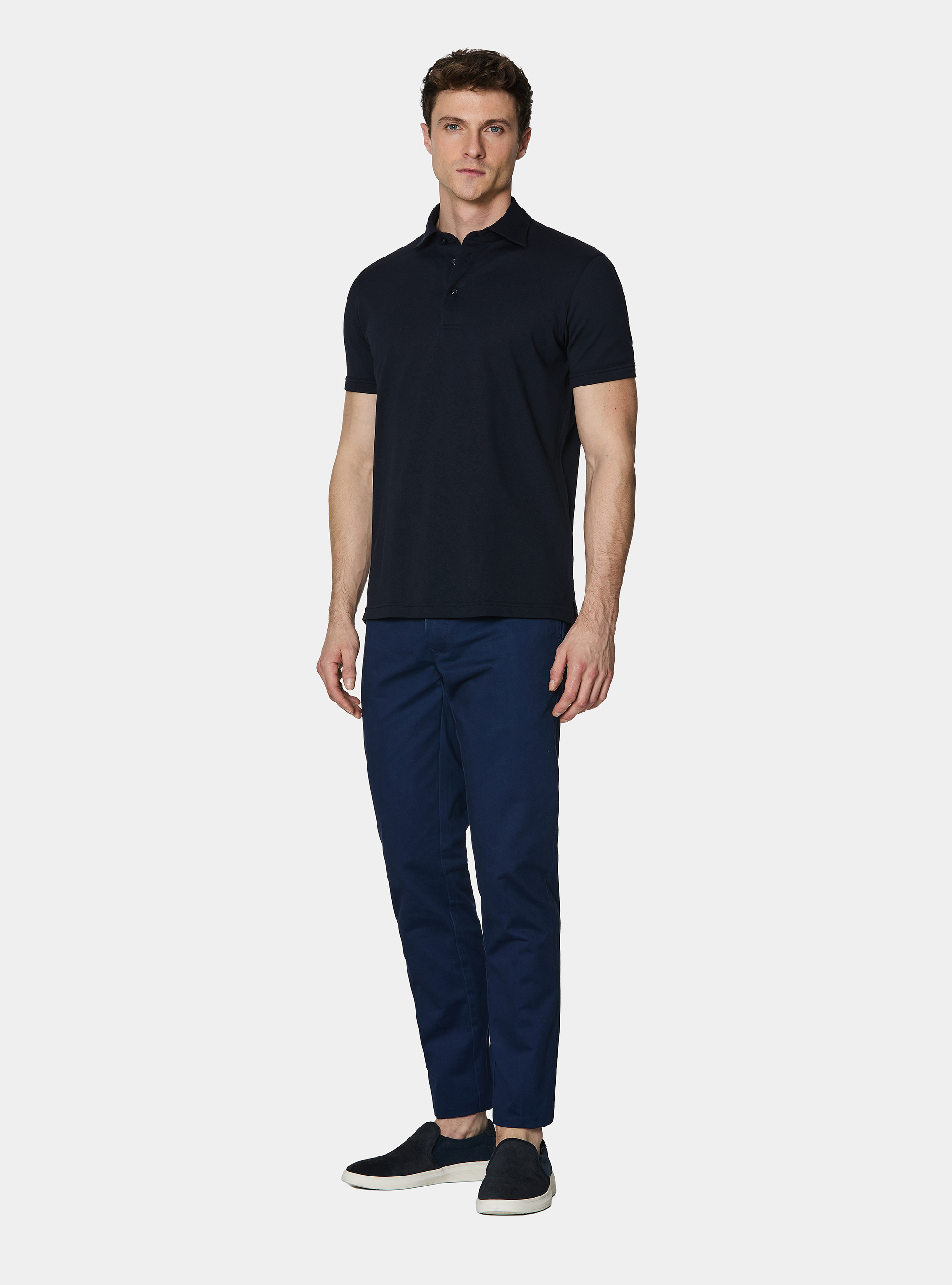 Polo GT01 in piquet stretch, BLU NAVY