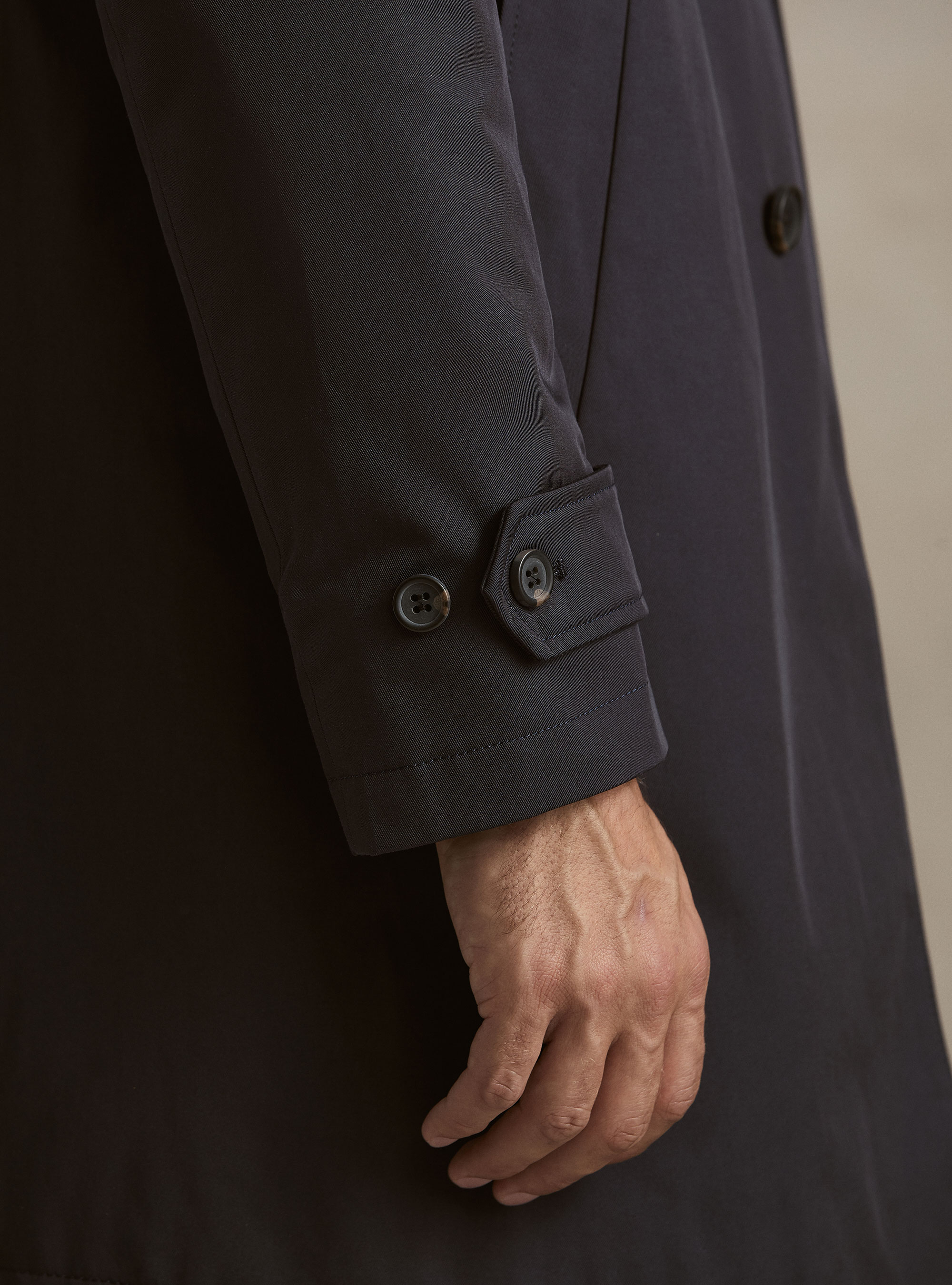 Impermeabile monopetto imbottito in misto cotone, BLU NAVY