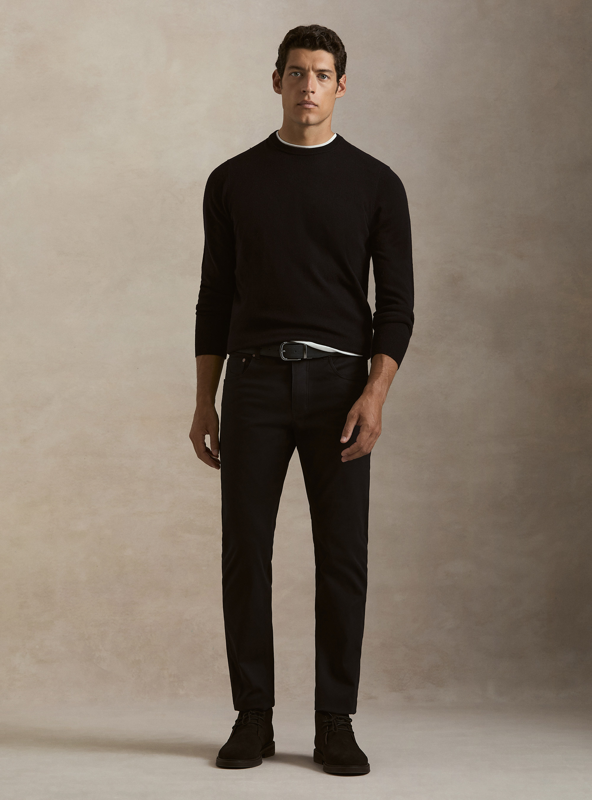 Girocollo in maglia in lana e cashmere, BLU NAVY