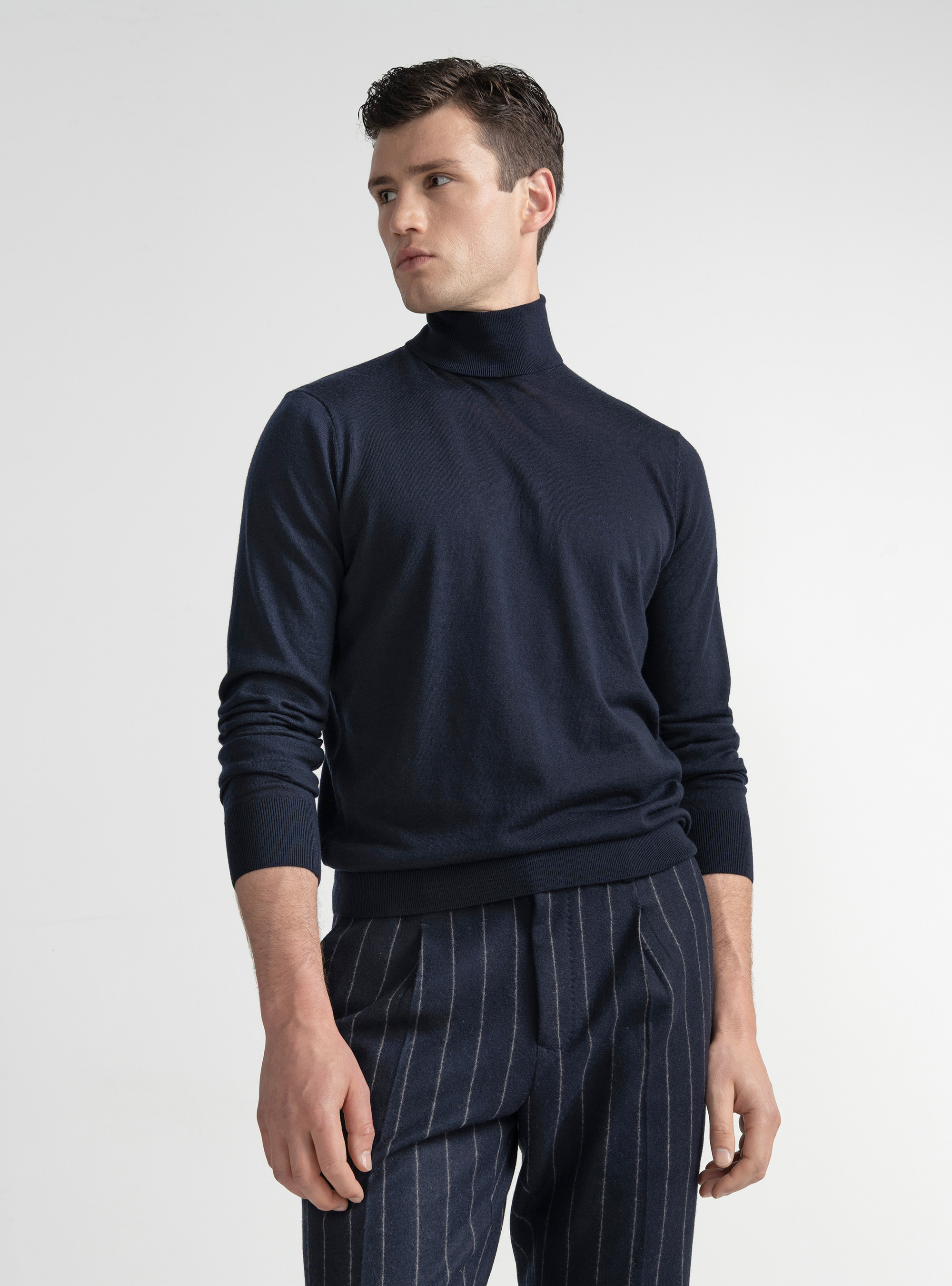Dolcevita in pura lana merino extrafine, BLU NAVY