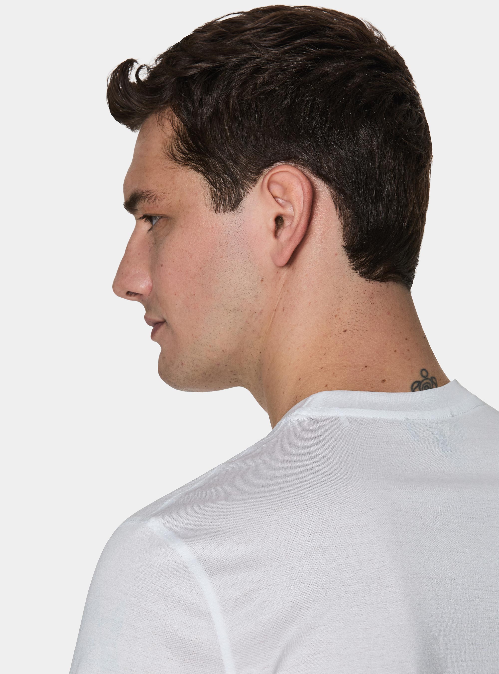 T-shirt mezza manica in filo di Scozia, BIANCO