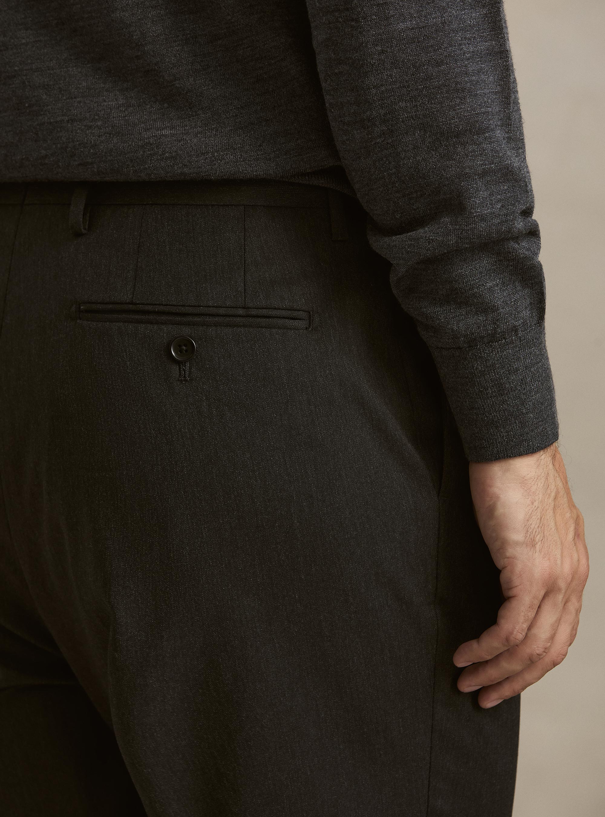 Pantaloni classici con pince, ASFALTO