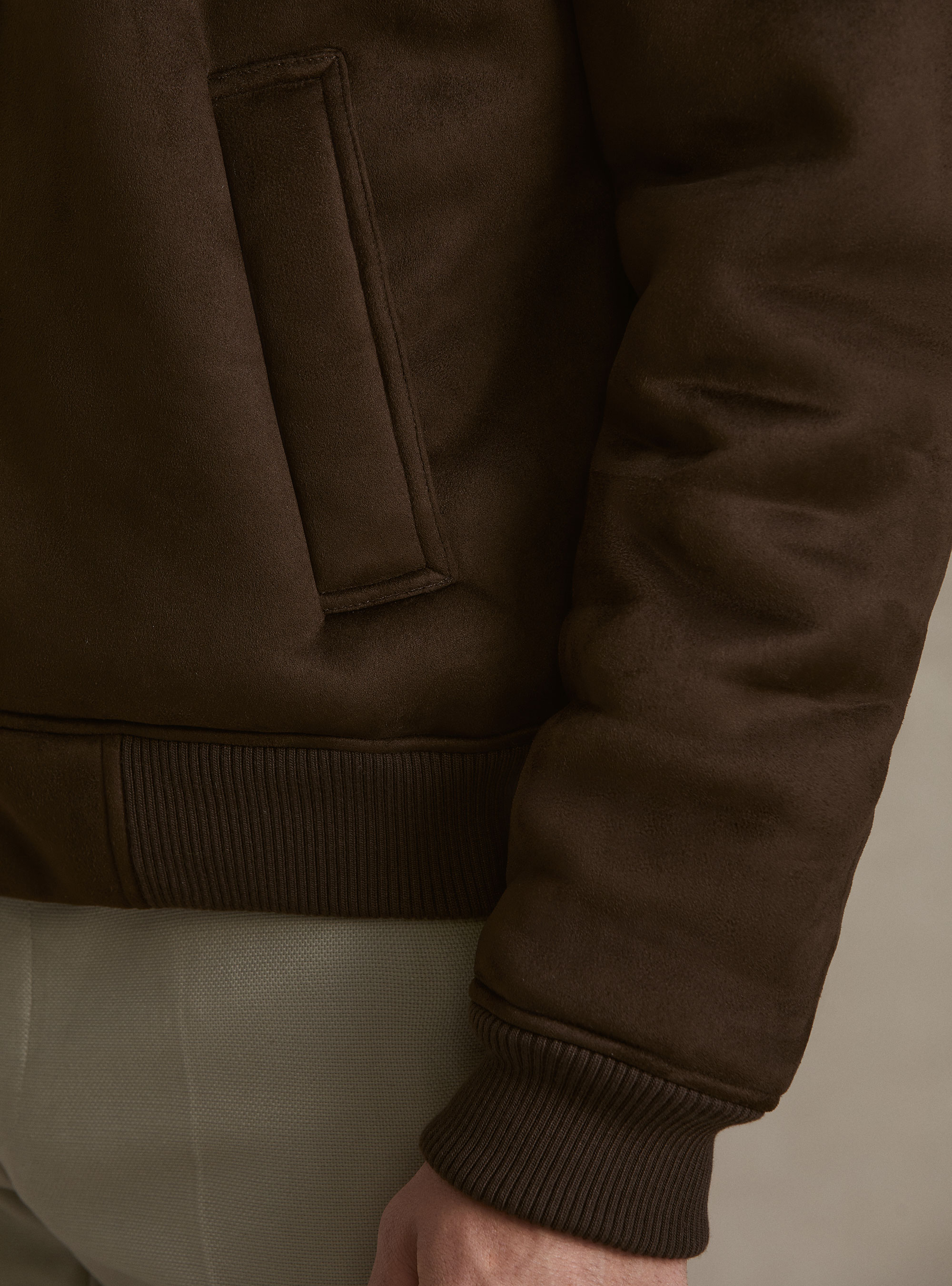 Montone effetto suede, MARRONE 0508C