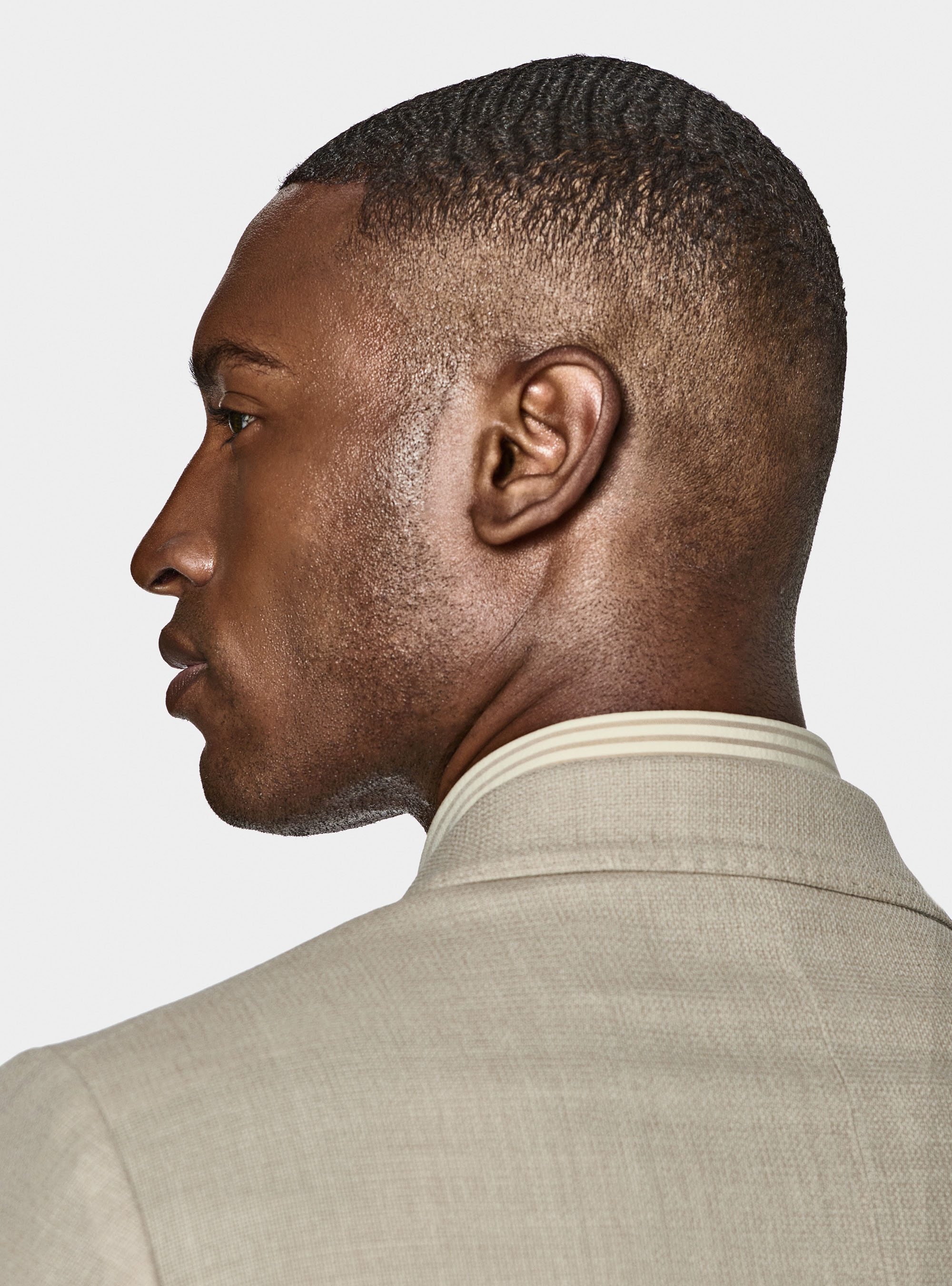 Giacca in pura lana micro texture, ECRU
