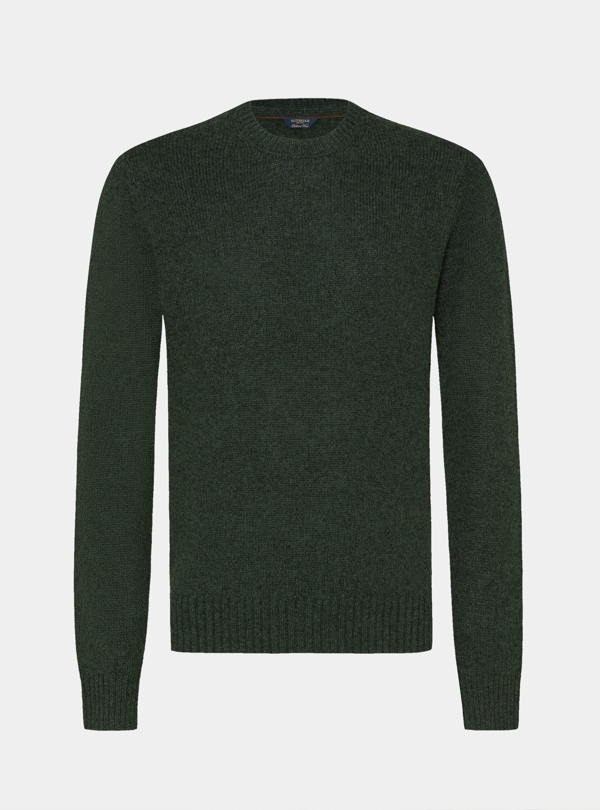 Maglia girocollo in pura lana shetland, VERDE