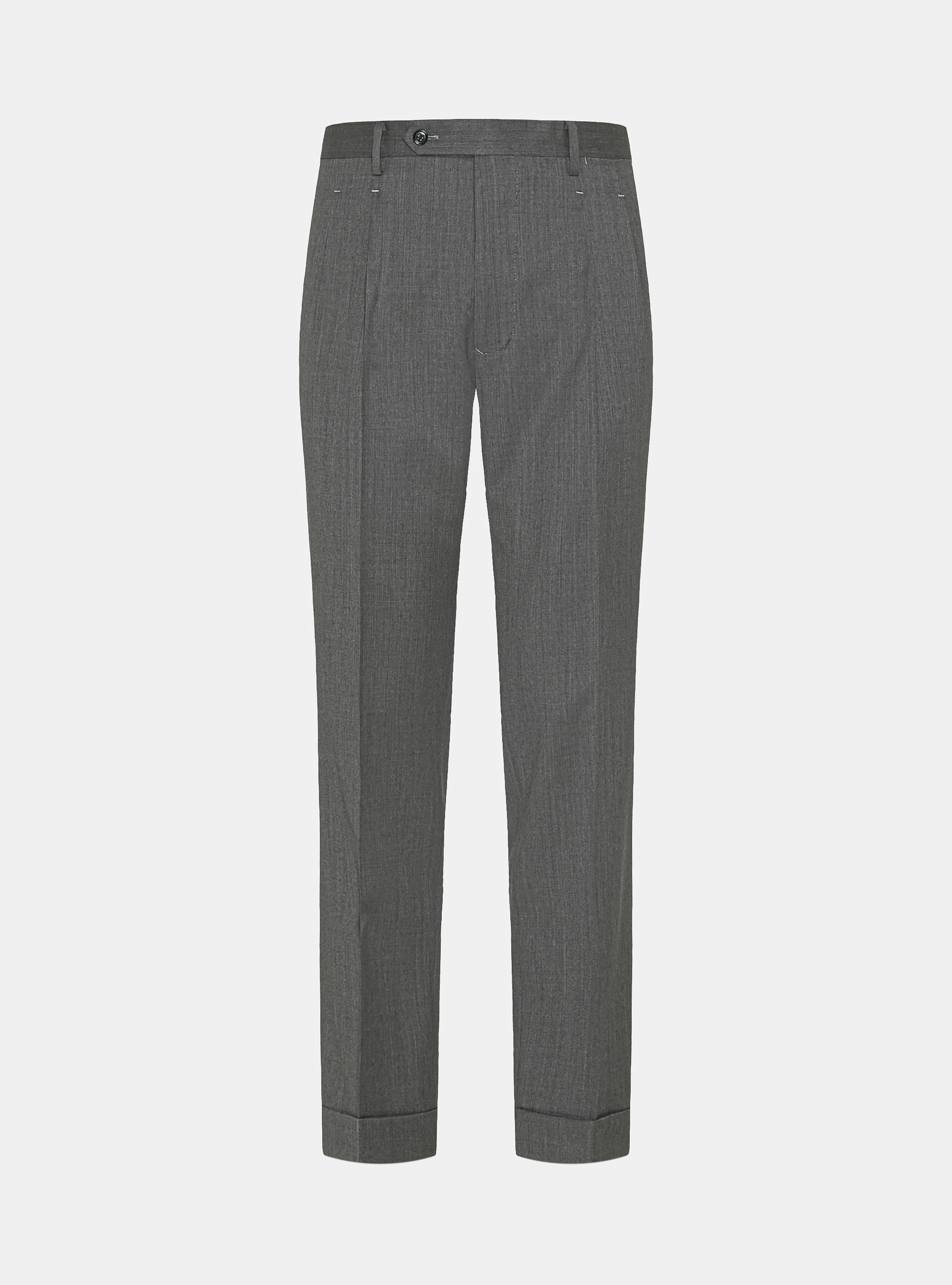 Pantaloni con pince per abito doppiopetto in lana reda superfine 110's, GRIGIO CHIARO