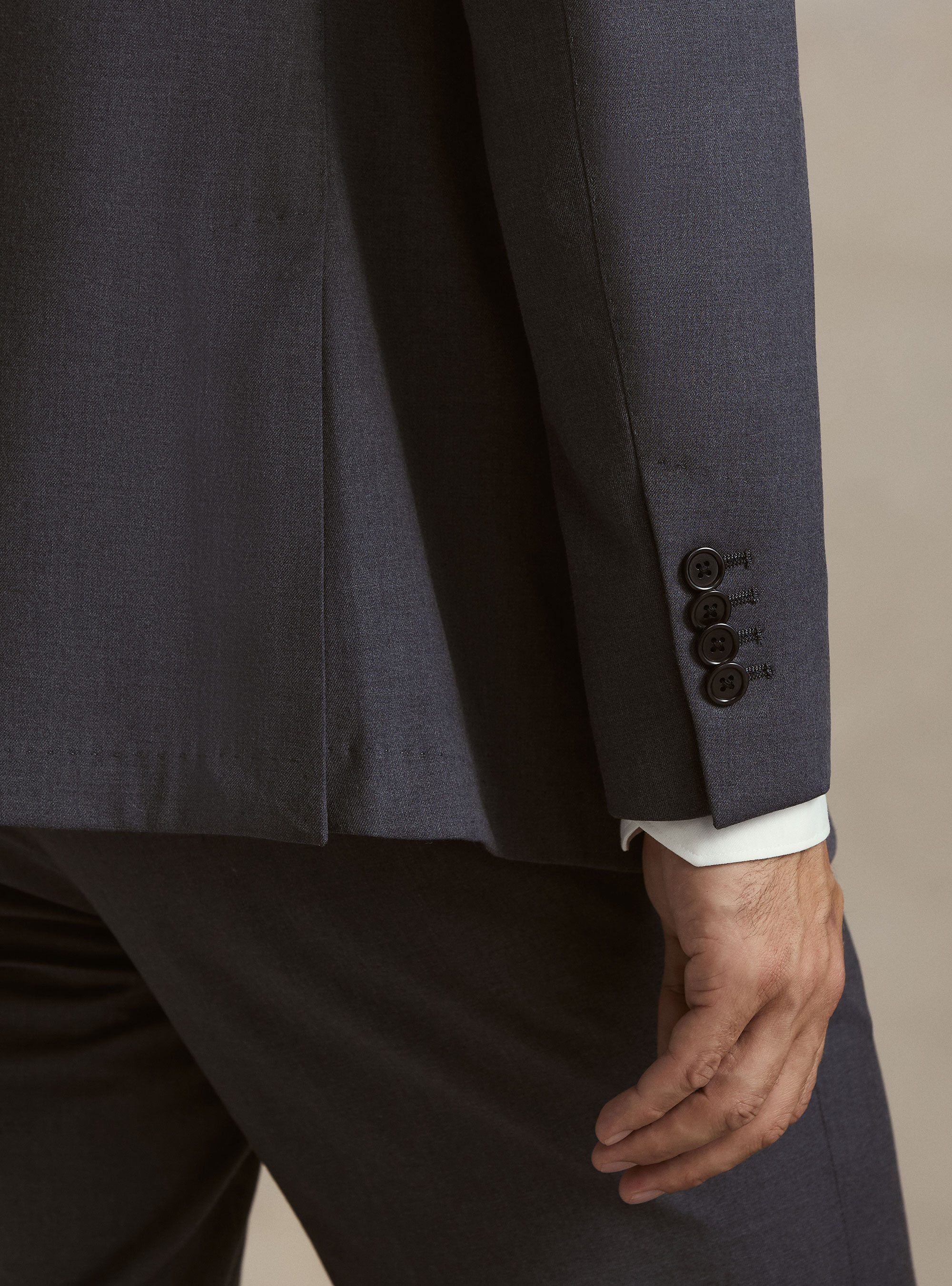 Giacca abito classico slim fit, INCHIOSTRO
