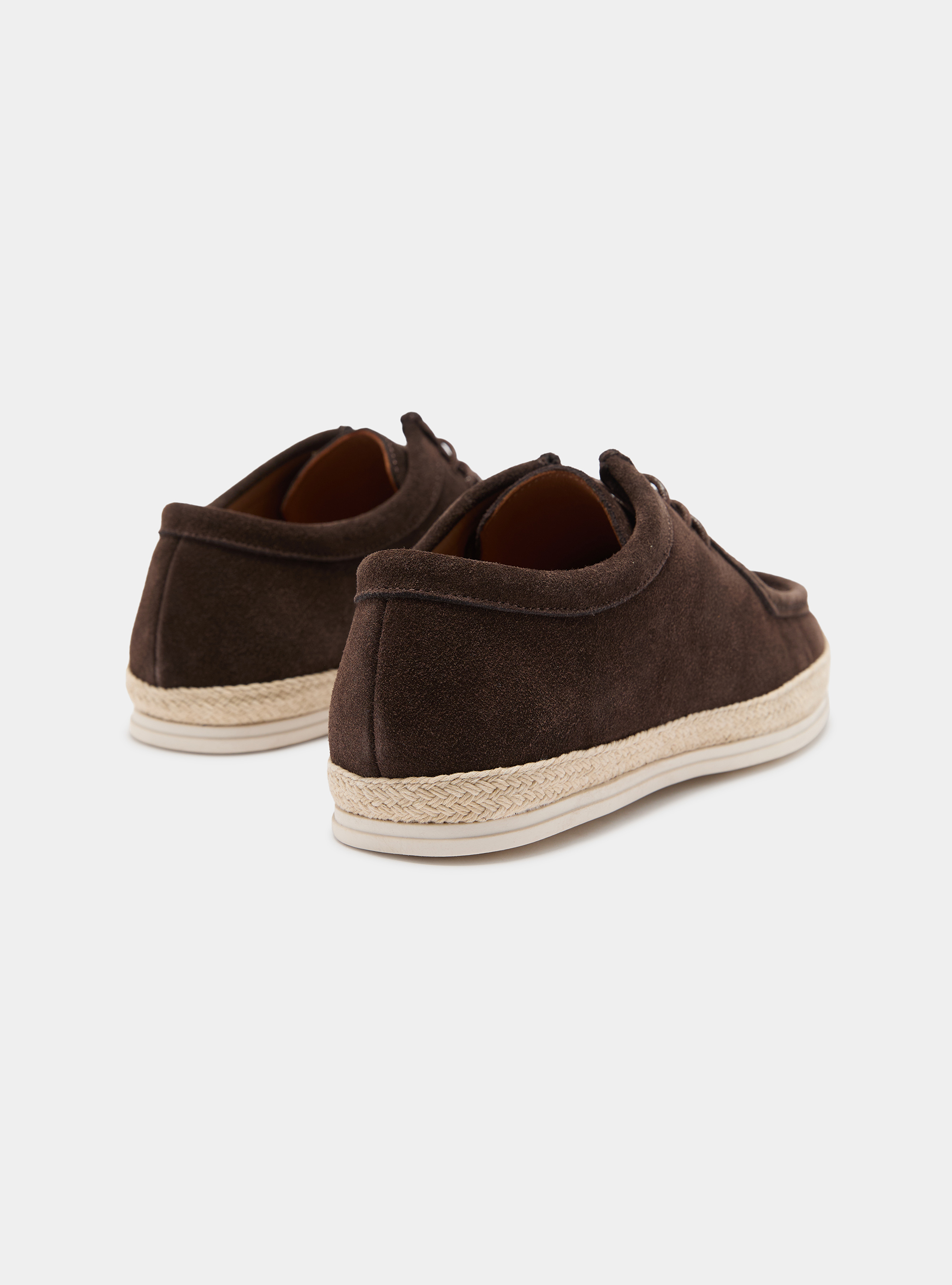 Paraboot stringate in suede, MARRONE