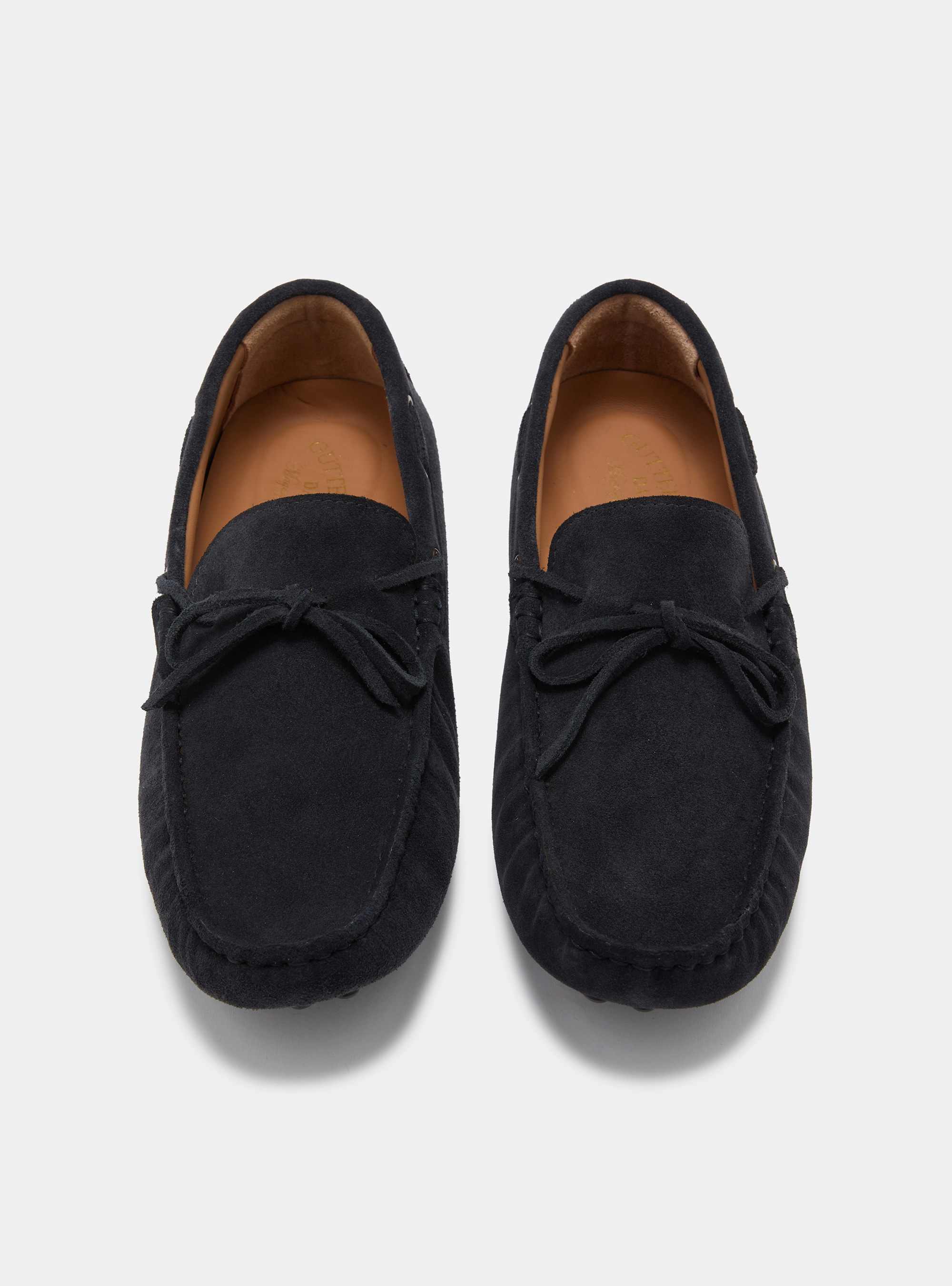 Mocassini da barca in suede, BLU NAVY