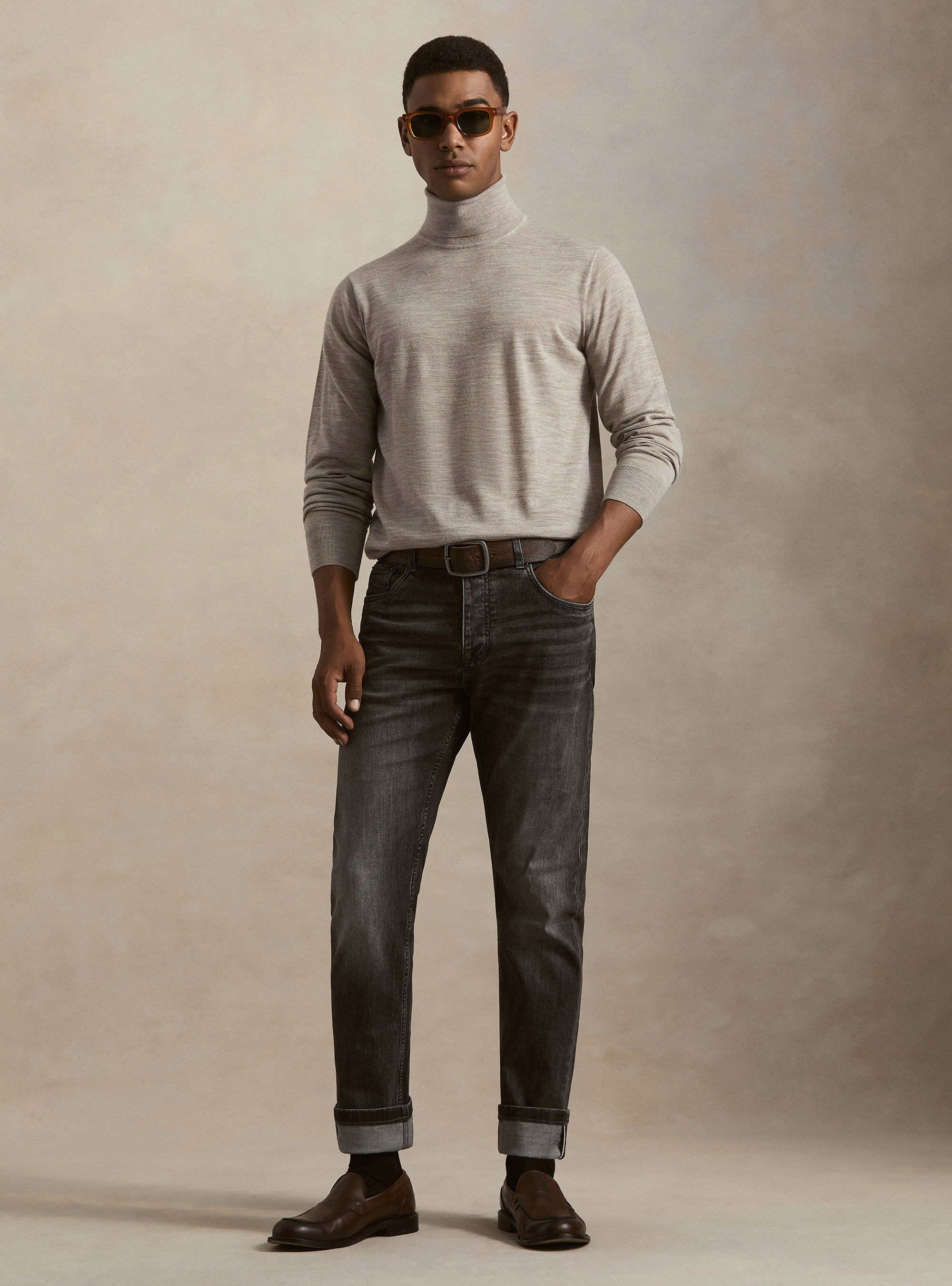 Denim in cotone stretch, NERO